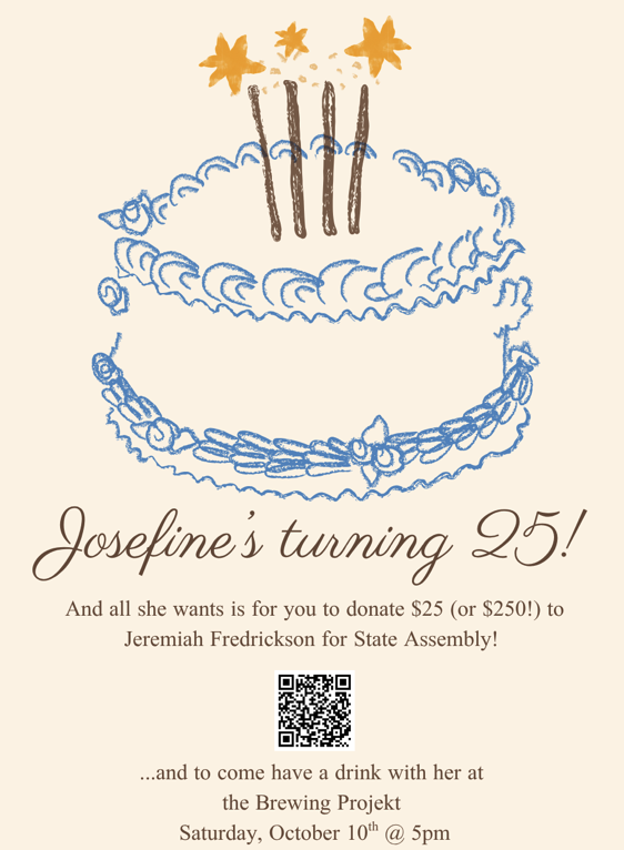 Celebrate Josephine's birthday and raise some funds for Jeremiah! 